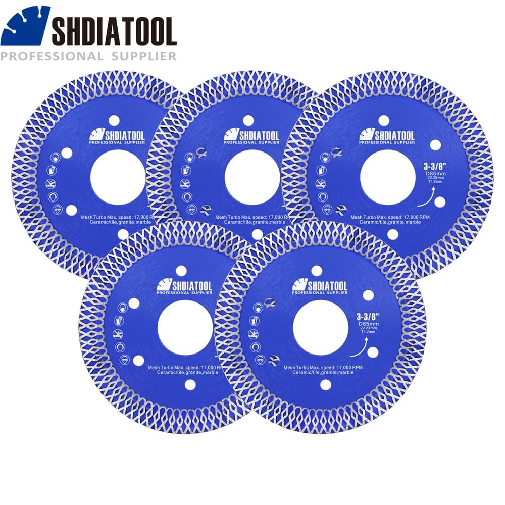 5-Pack Diamond Cutting Discs | 85mm for Tile & Stone | High-Performance Circular Saw Blades - Thumbnail 2