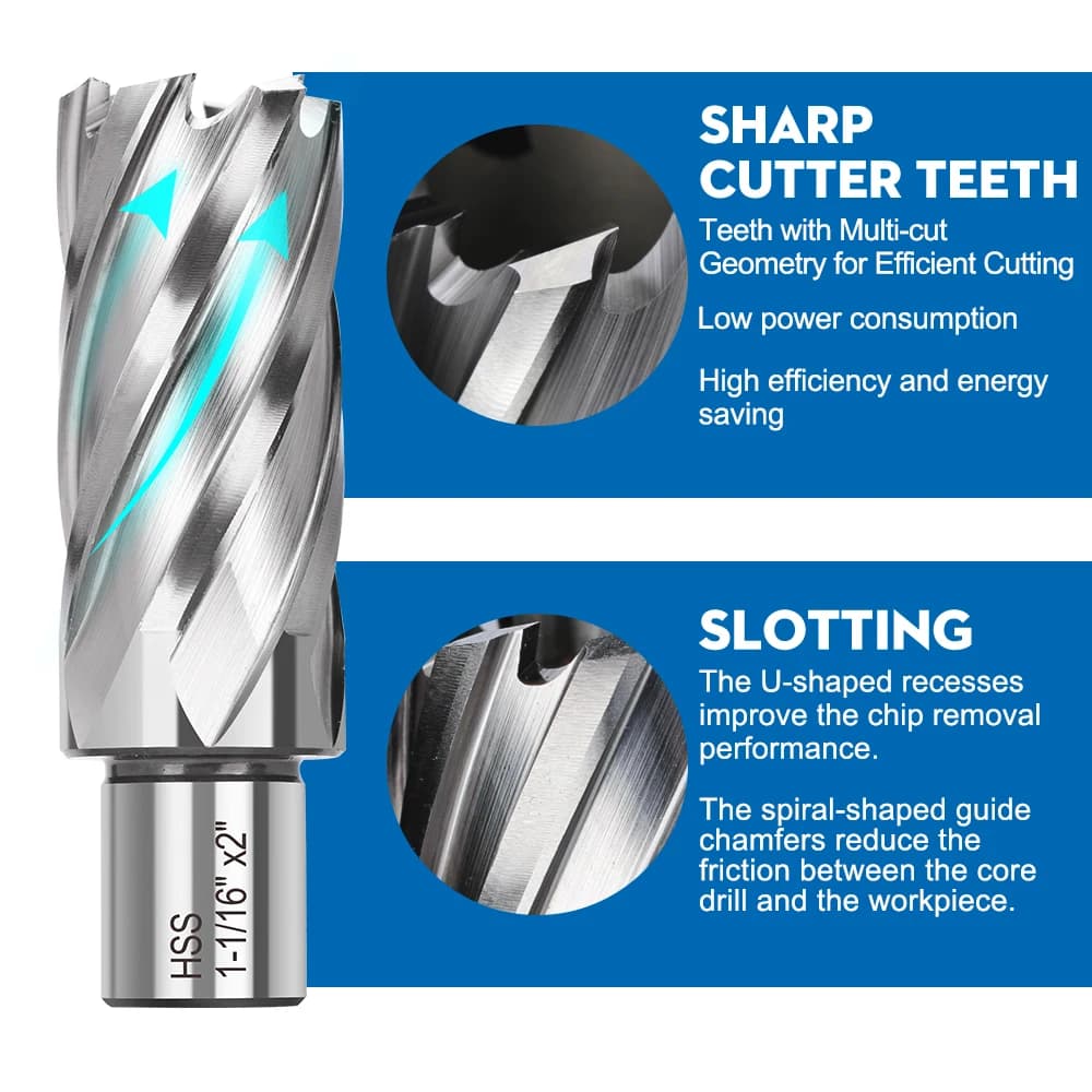 Drill Annular Cutter Set | 7pcs HSS Core Bits 12-22mm | For Stainless Steel & Metal - Thumbnail 2