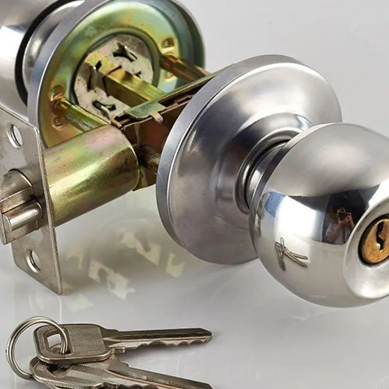 Door Lock Handle | Round Steel Shower & Gate Lock | Home Security 95AA - Thumbnail 3