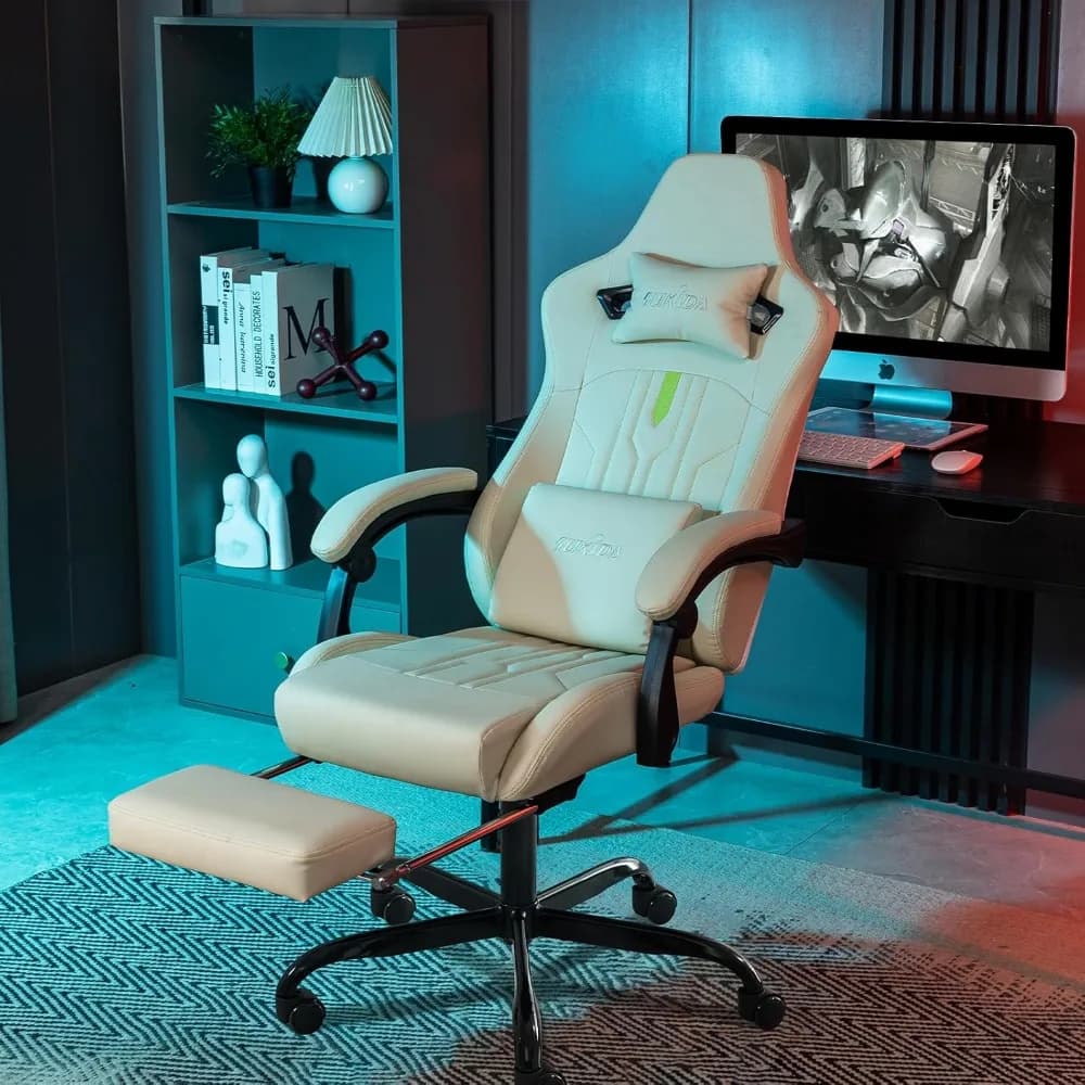 Gaming Chair | Adjustable Rocker Recliner with Lumbar Cushion | Premium Video Gaming Experience - Thumbnail 2