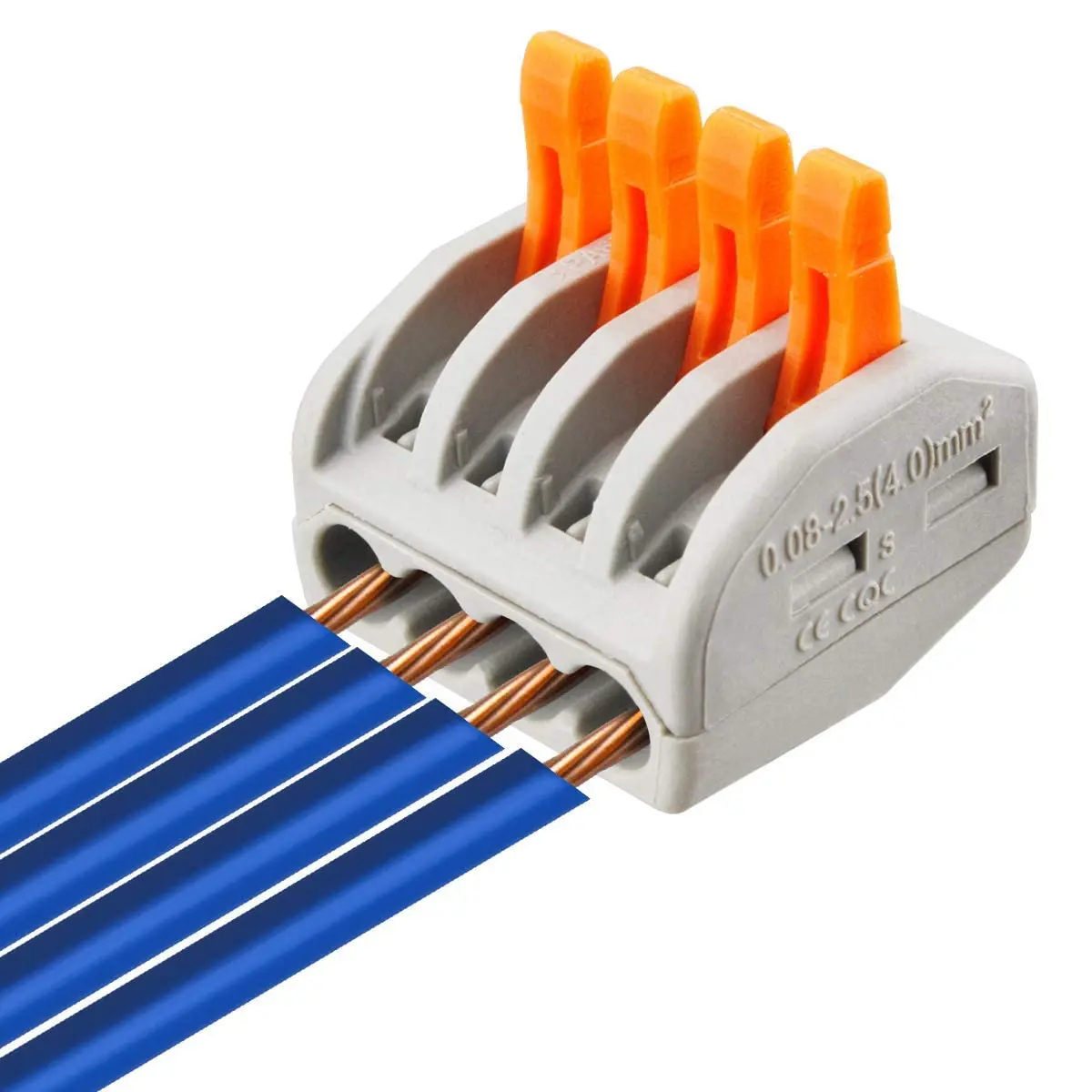 Lever-Acting Wire Connector Kit | 50-Piece Set | 28-12 AWG | Quick-Splice Electrical Terminals - Thumbnail 3