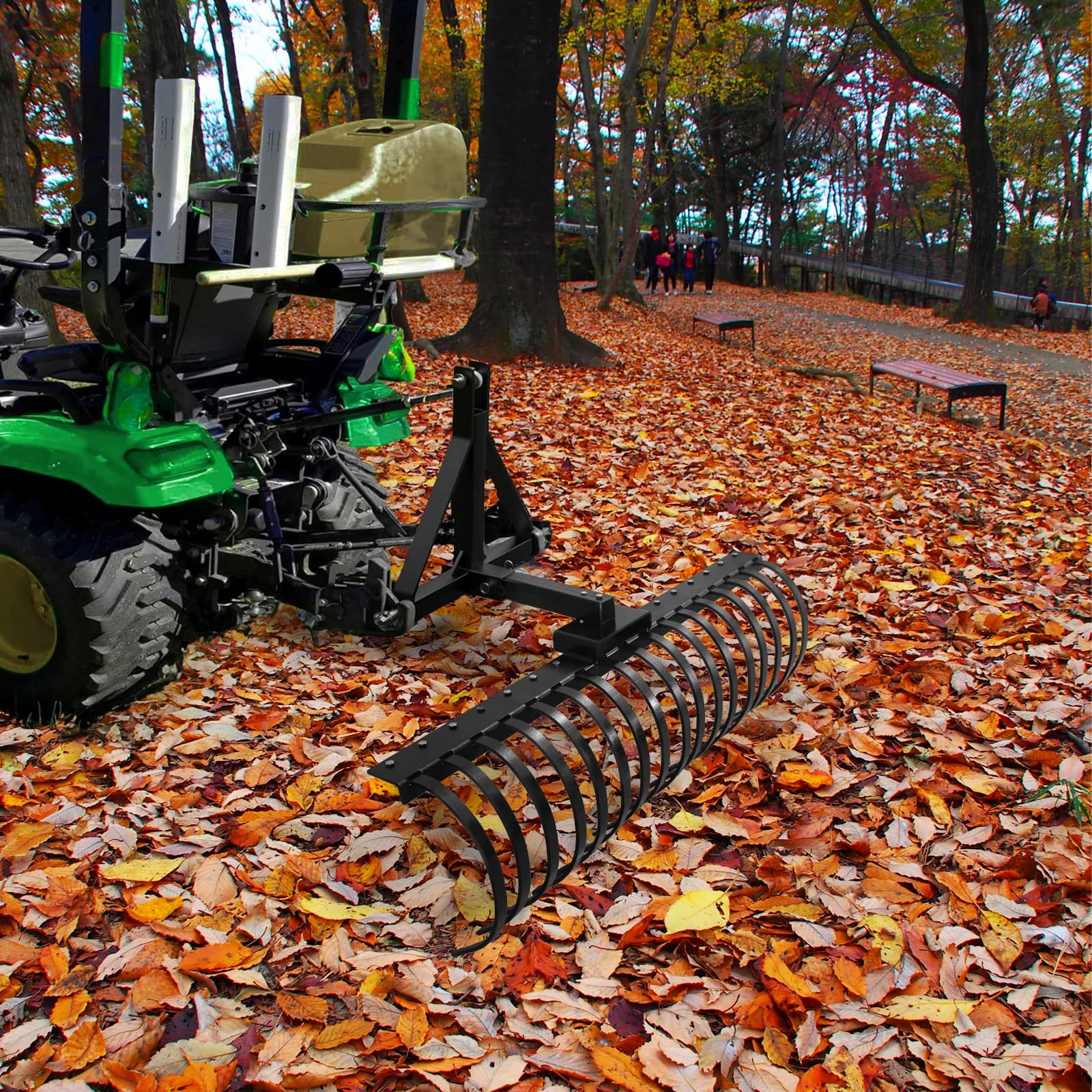49-Inch Tractor Rake | 18-Tooth Rust-Proof Scarifier | Easy Install for Lawn Tractors & UTVs - Thumbnail 6