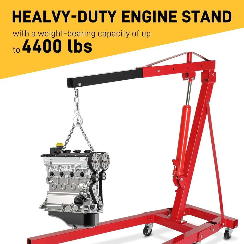 2-Ton Folding Engine Hoist | Heavy-Duty Hydraulic Shop Crane for 4000 lb Lifts - Thumbnail 6