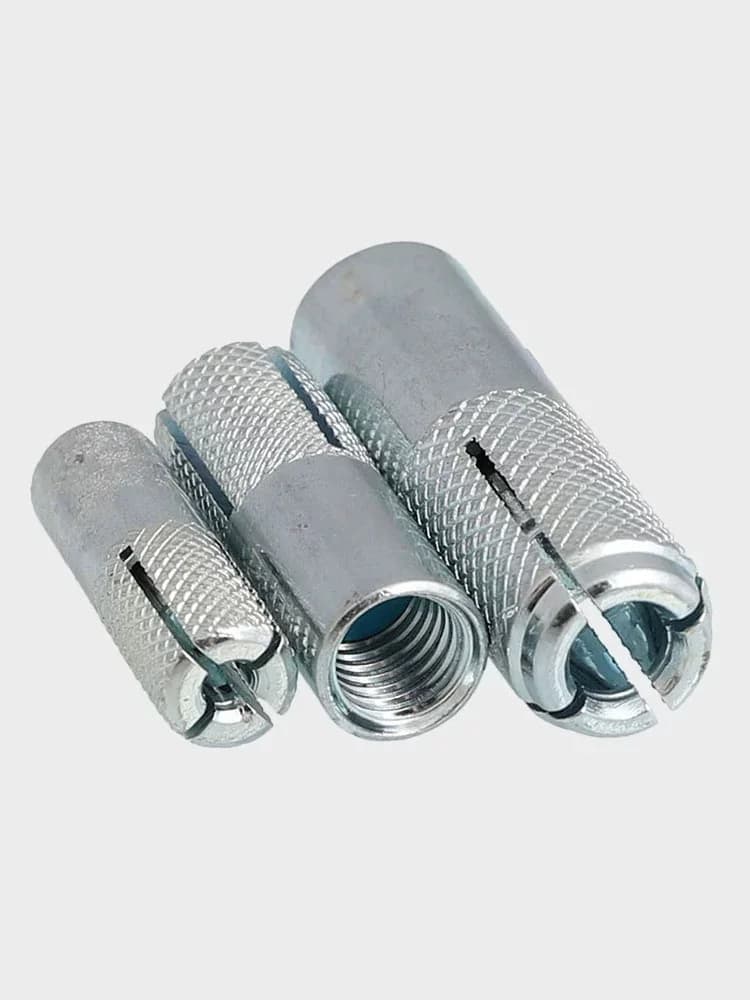 M6 to M16 expansion screws in 304/316 stainless steel or galvanized finish, featuring top burst blasting or gecko flat burst designs.