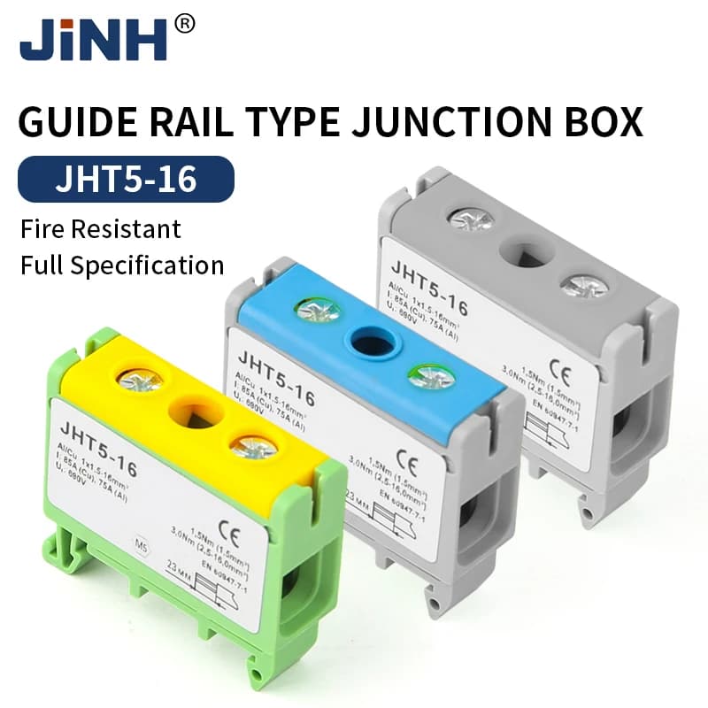 DIN Rail Terminal Block | 16mm² High-Capacity Connectors | Quick-Wire Mounting - Thumbnail 3