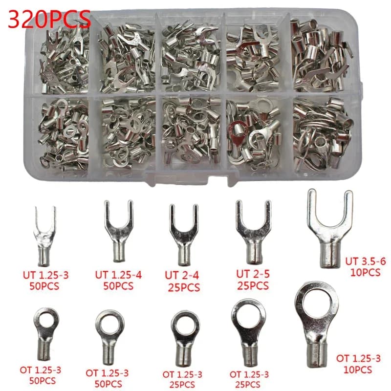 Wire Connector Set | U/O-Type Copper Terminals | 2.8mm, 4.8mm, 6.3mm Sizes - Thumbnail 4
