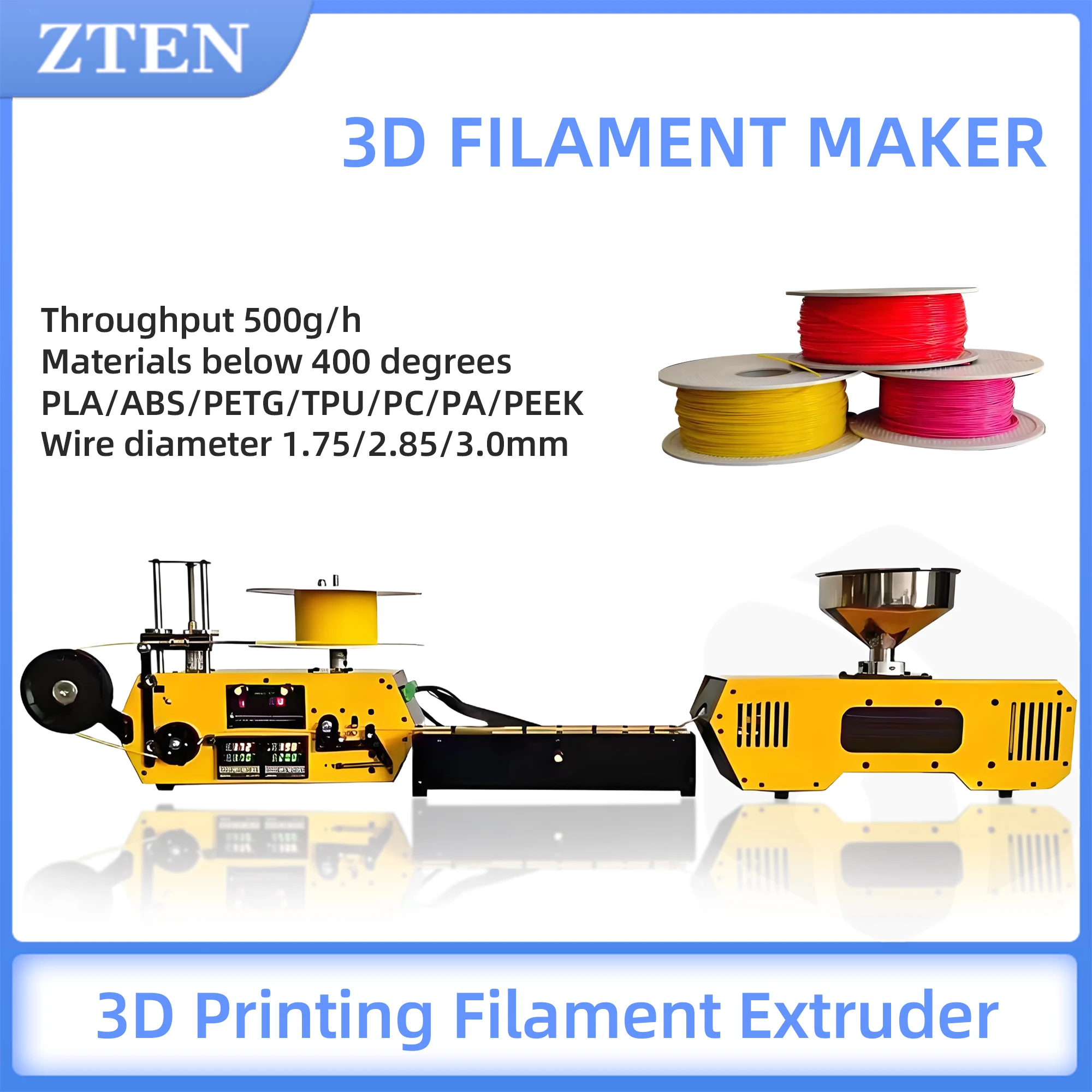 Desktop 3D Filament Maker | High-Precision PLA & ABS Extruder for Custom Printing - Thumbnail 2