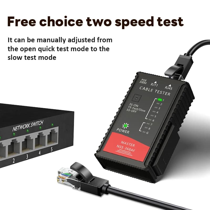 LAN Cable Tester | POE Burn-Proof | RJ45 RJ11 CAT5 UTP Network Tool - Thumbnail 3