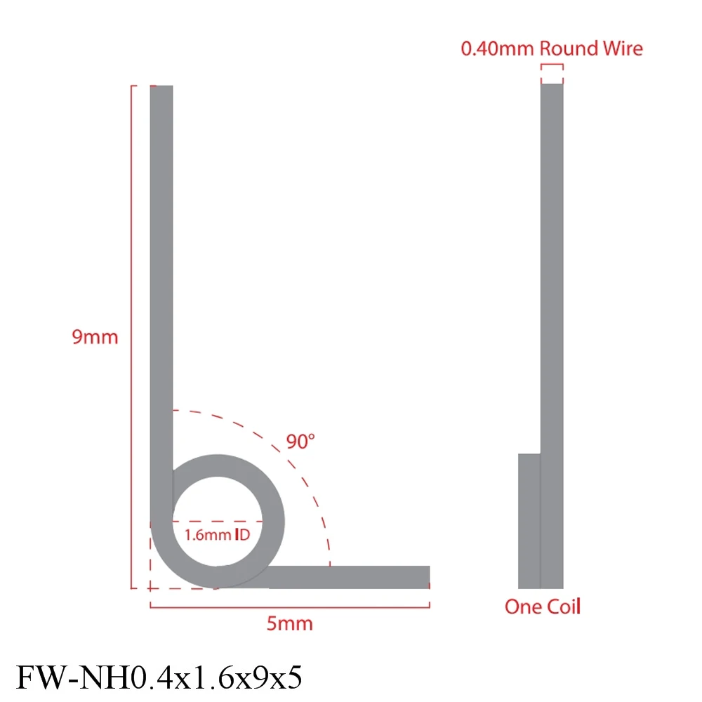 90 Degree Torsion Springs | 0.4mm Wire Diameter Stainless Steel | 20pcs Industrial Maintenance Spring Kit - Thumbnail 3