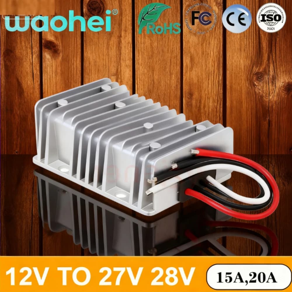 High-Power DC Boost Converter | 12V to 28V 15A Step-Up Regulator | Rugged Aluminum Housing - Thumbnail 6