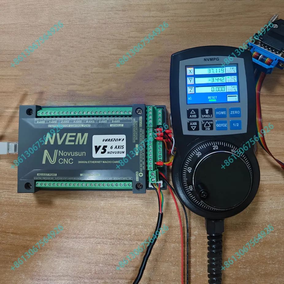 CNC Motion Controller | Mach3-Compatible 6-Axis System with Handwheel & LCD Display - Thumbnail 3