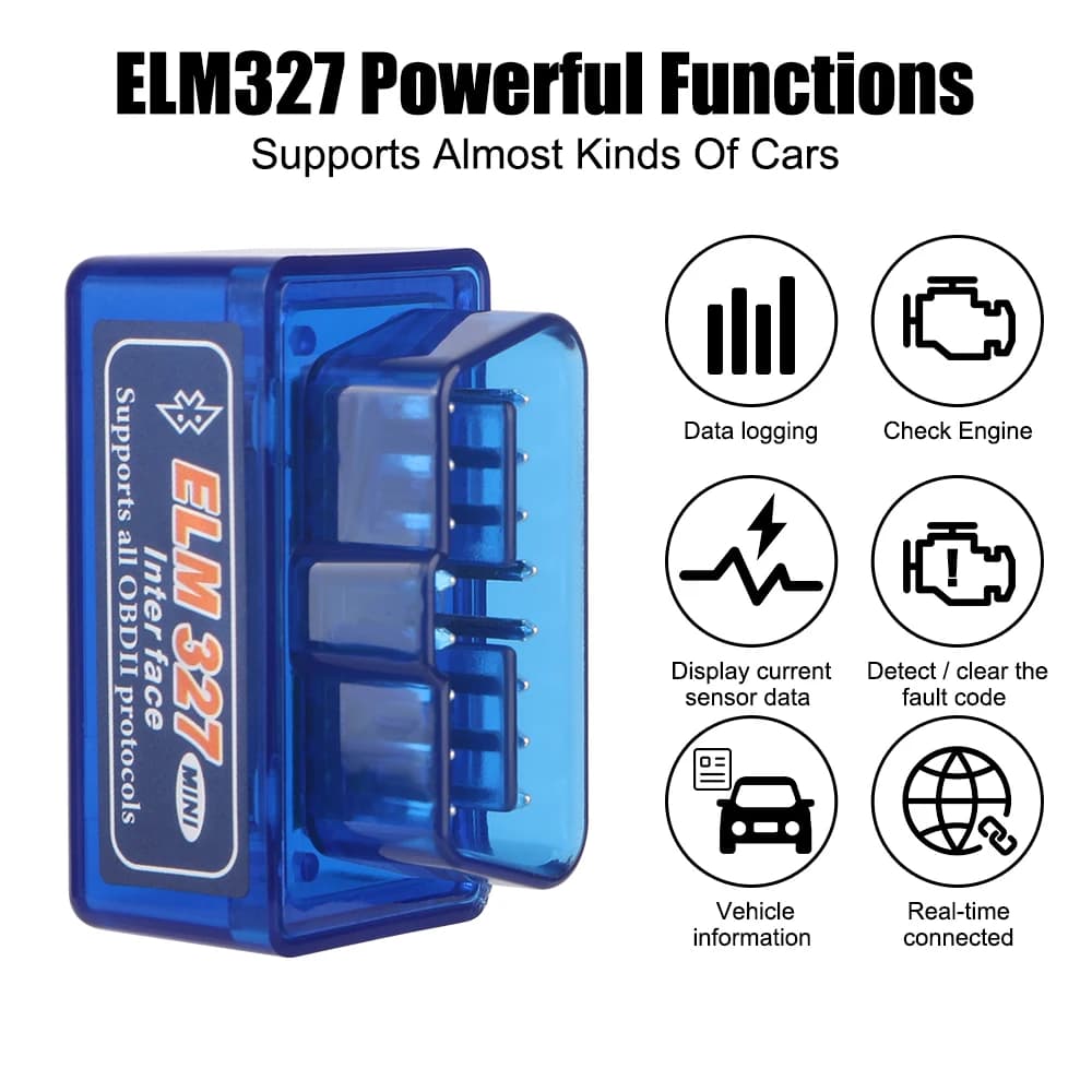 ELM327 OBD2 Bluetooth Scanner | Dual-Mode iOS/Android Adapter | Real-Time Code Reader - Thumbnail 3
