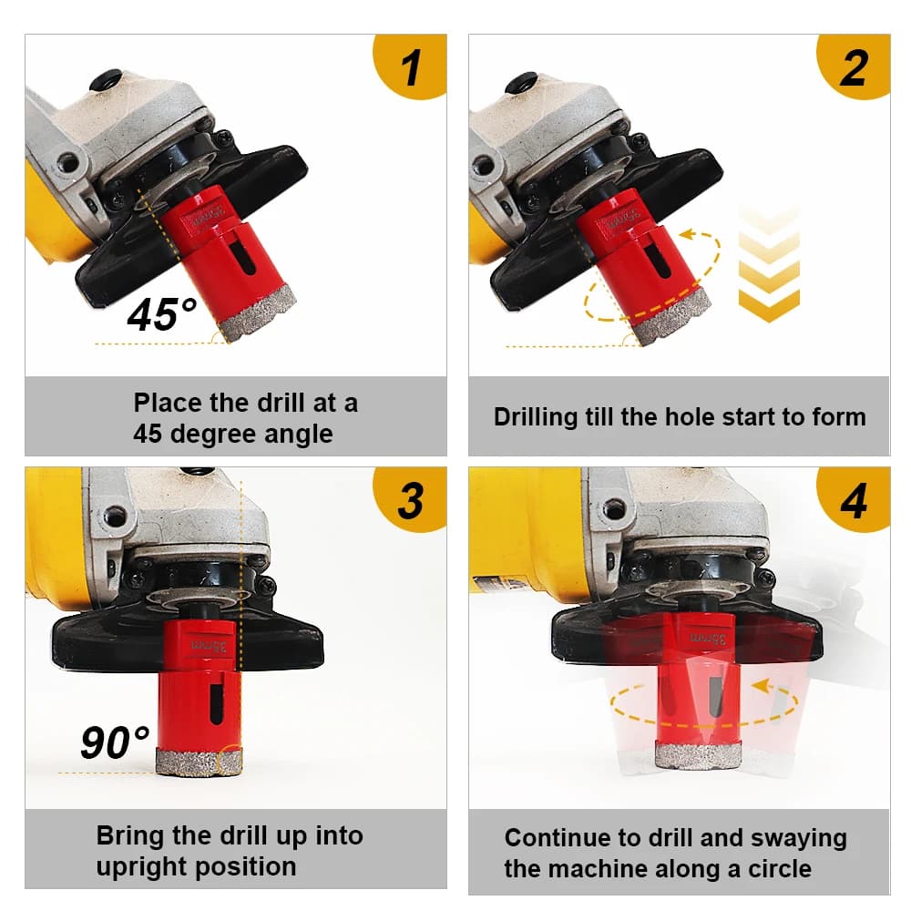 Diamond Core Drill Bits | M14 Thread for Granite, Marble & Tile | Dry Cutting for Angle Grinders - Thumbnail 6