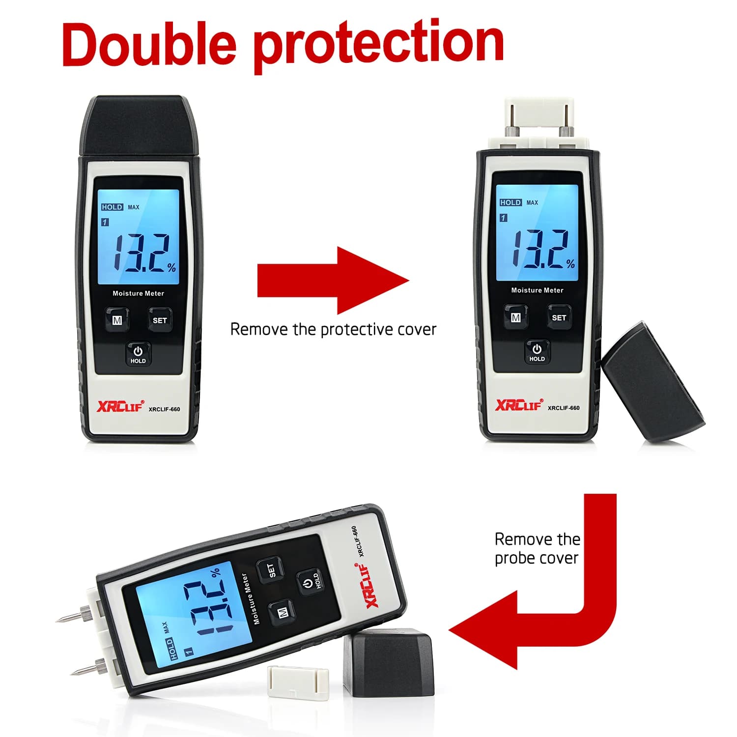Handheld Moisture Meter for Wood, Concrete, Woodworking & Building Materials - LCD Display - Thumbnail 4