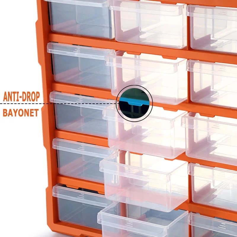 60-Grid Parts Cabinet | Transparent Drawer Toolbox | For Screw Classification & Accessories Storage - Thumbnail 4