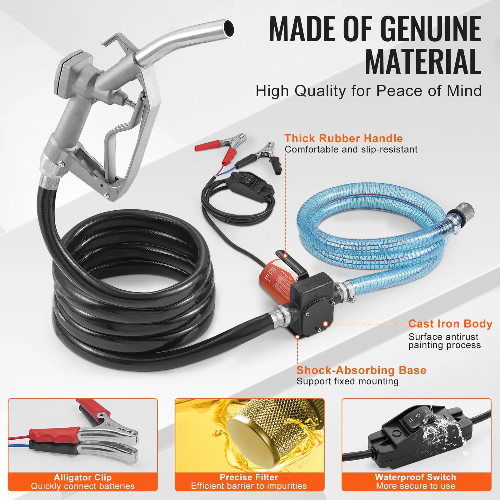 12V Diesel Transfer Pump | 5-12GPM Portable Fuel Pump | For Diesel & Methanol Blends - Thumbnail 6