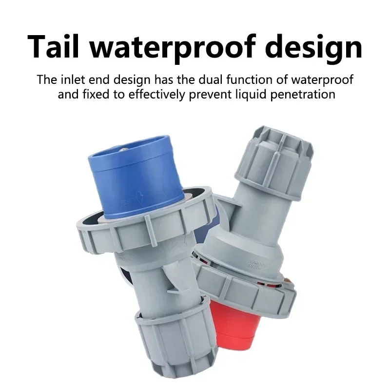 Heavy-Duty Waterproof Electrical Connector | 16A/32A Industrial Plug Socket | IP67 Rated Wall Mount - Thumbnail 4
