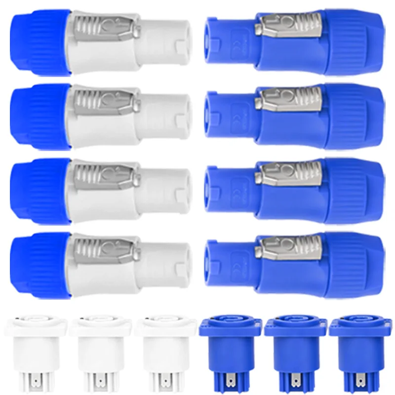 Locking Powercon Connector | 3-Pin Male Plug & Chassis Socket | Secure Power Adapter - Thumbnail 2