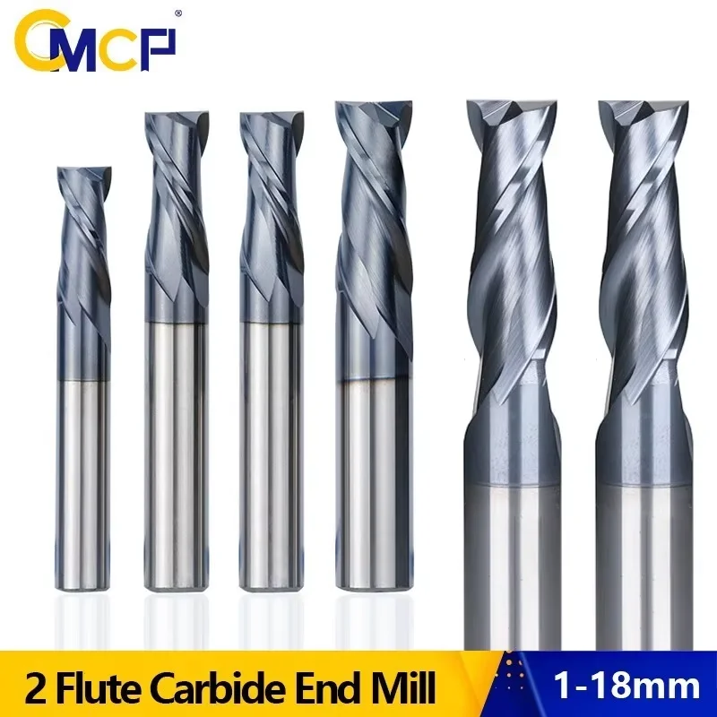 2 Flute Carbide Spiral Router Bit | 4-18mm Shank HRC50 | CNC Milling for Aluminum & Steel - Thumbnail 2