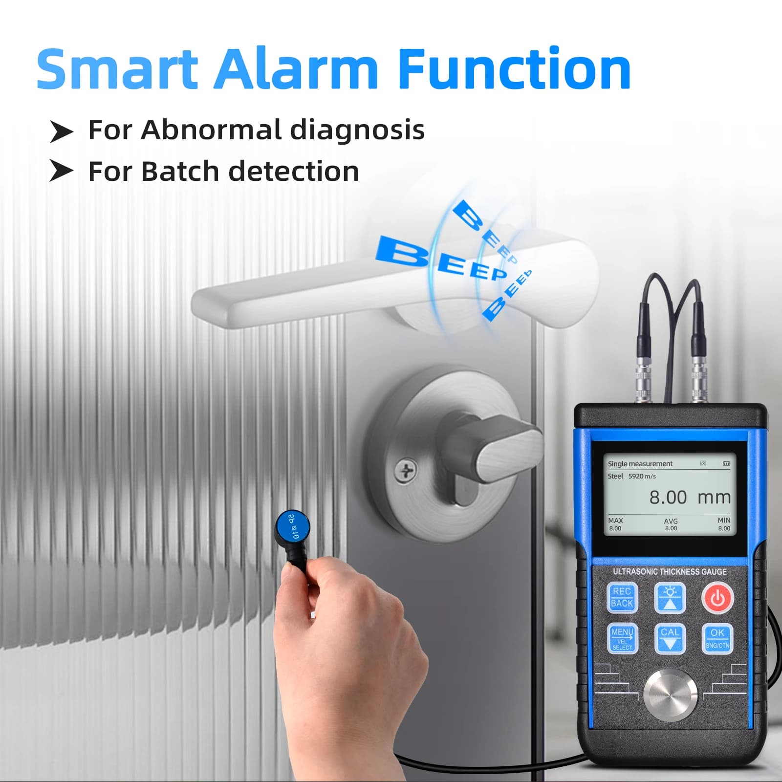 High-Tech Ultrasonic Thickness Gauge for Automotive & Metal Paint Measurement - Thumbnail 2