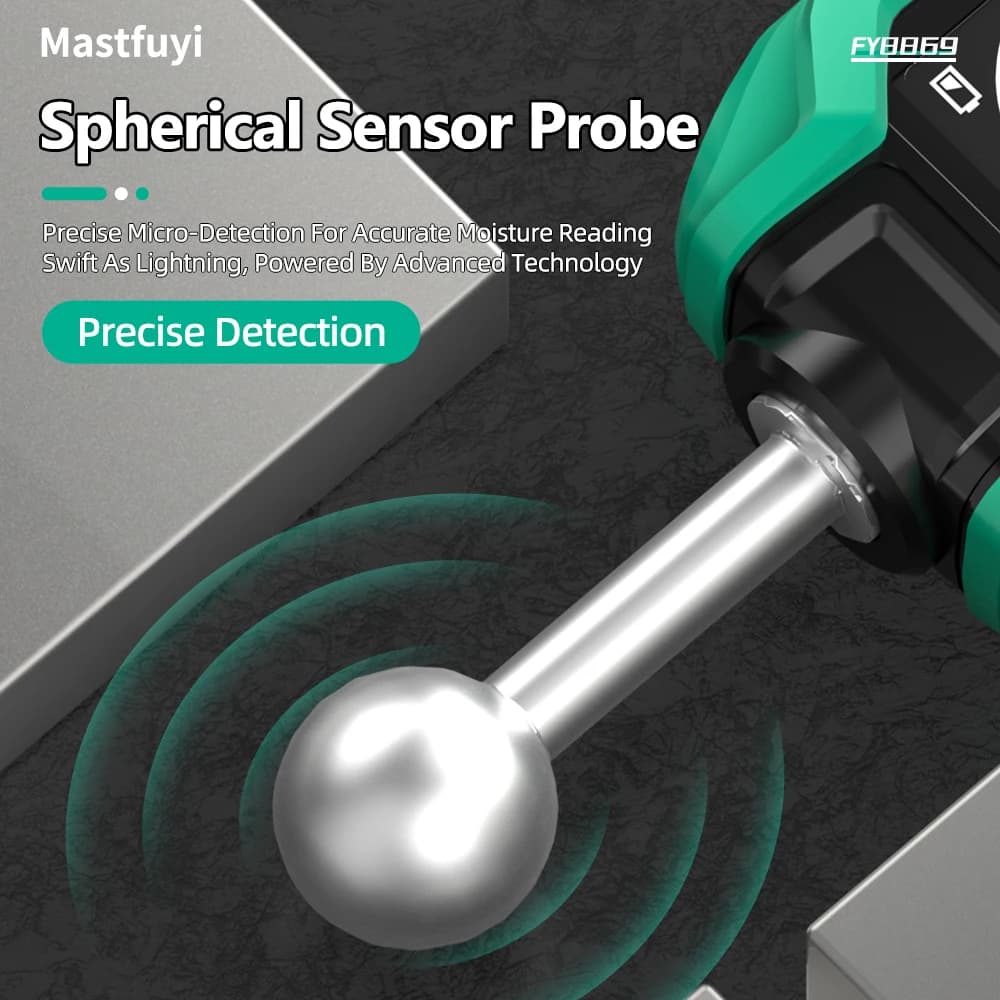 Non-Destructive Moisture Meter with 40mm Spherical Sensor & TFT Display for Wood & Concrete - Thumbnail 5
