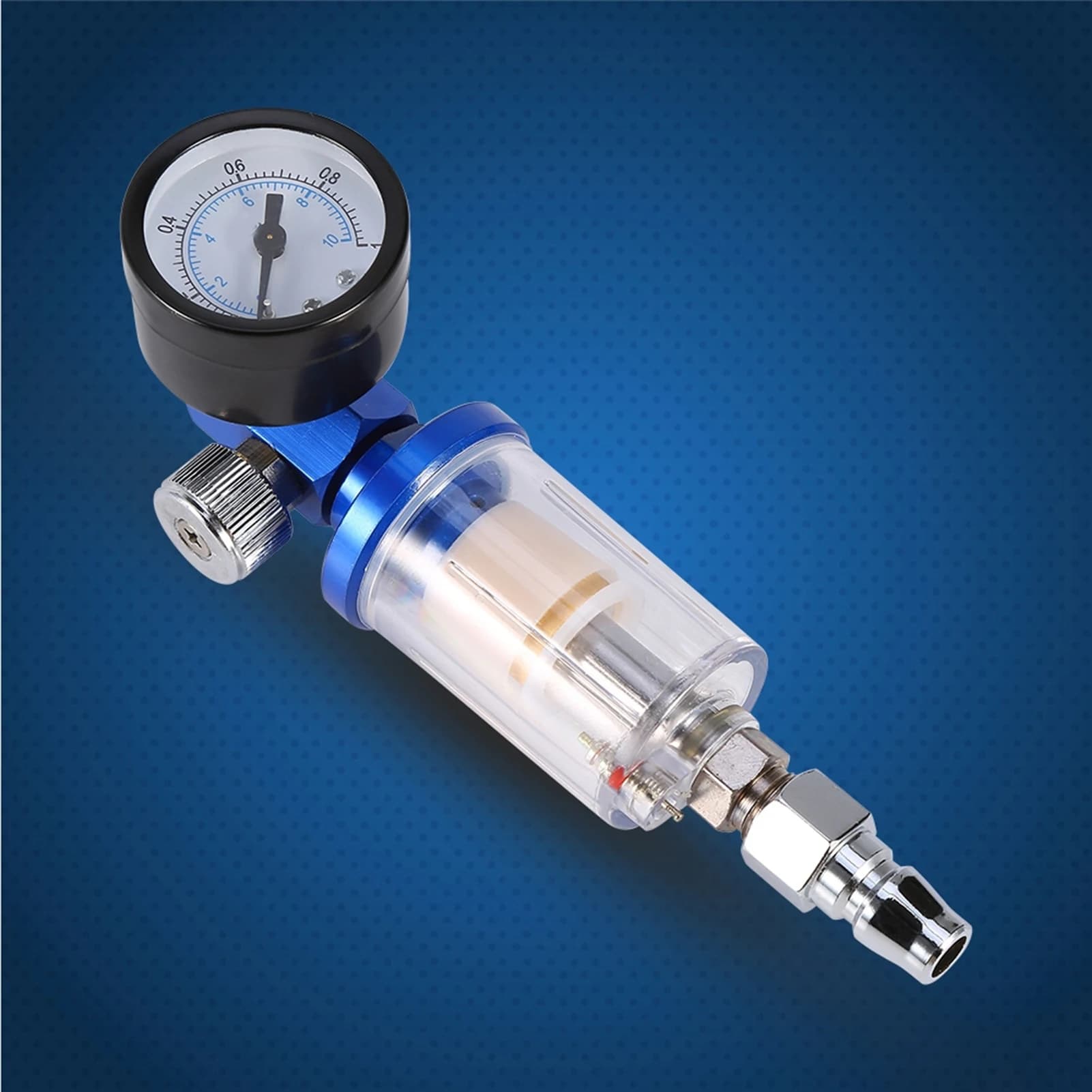 Inline Air Pressure Regulator | Pneumatic Spray Gun Filter & Water Separator Kit - Thumbnail 2