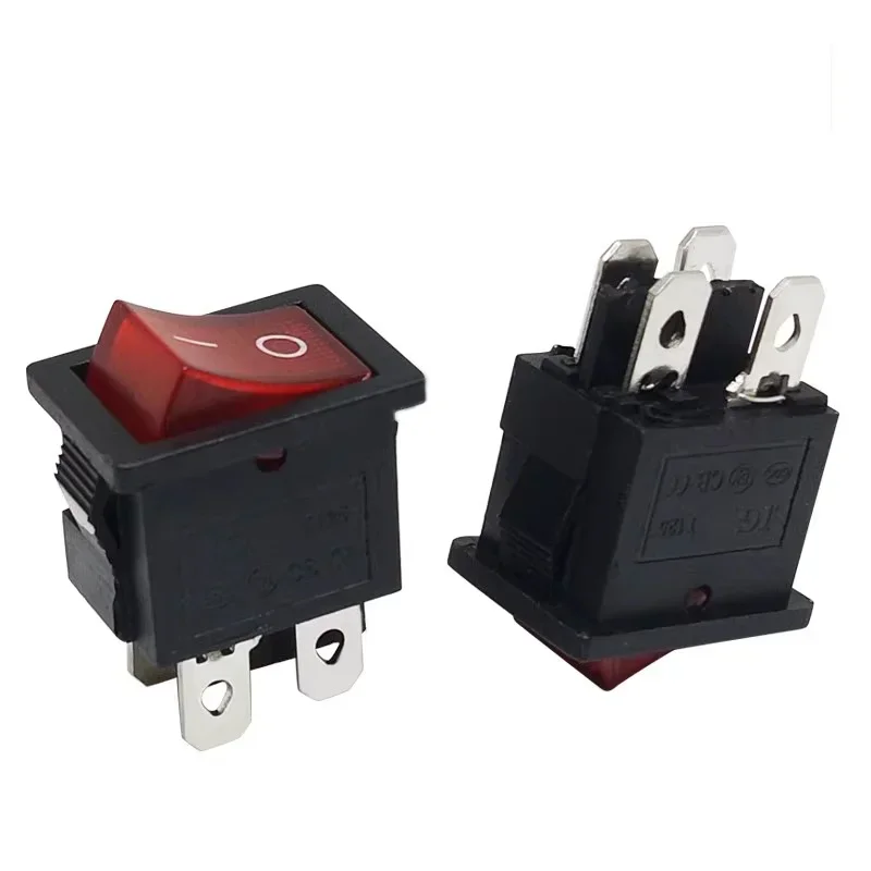 Rocker Switch with Red LED Indicator | 10A Fuse Protection | AC Power Socket Connector - Thumbnail 4