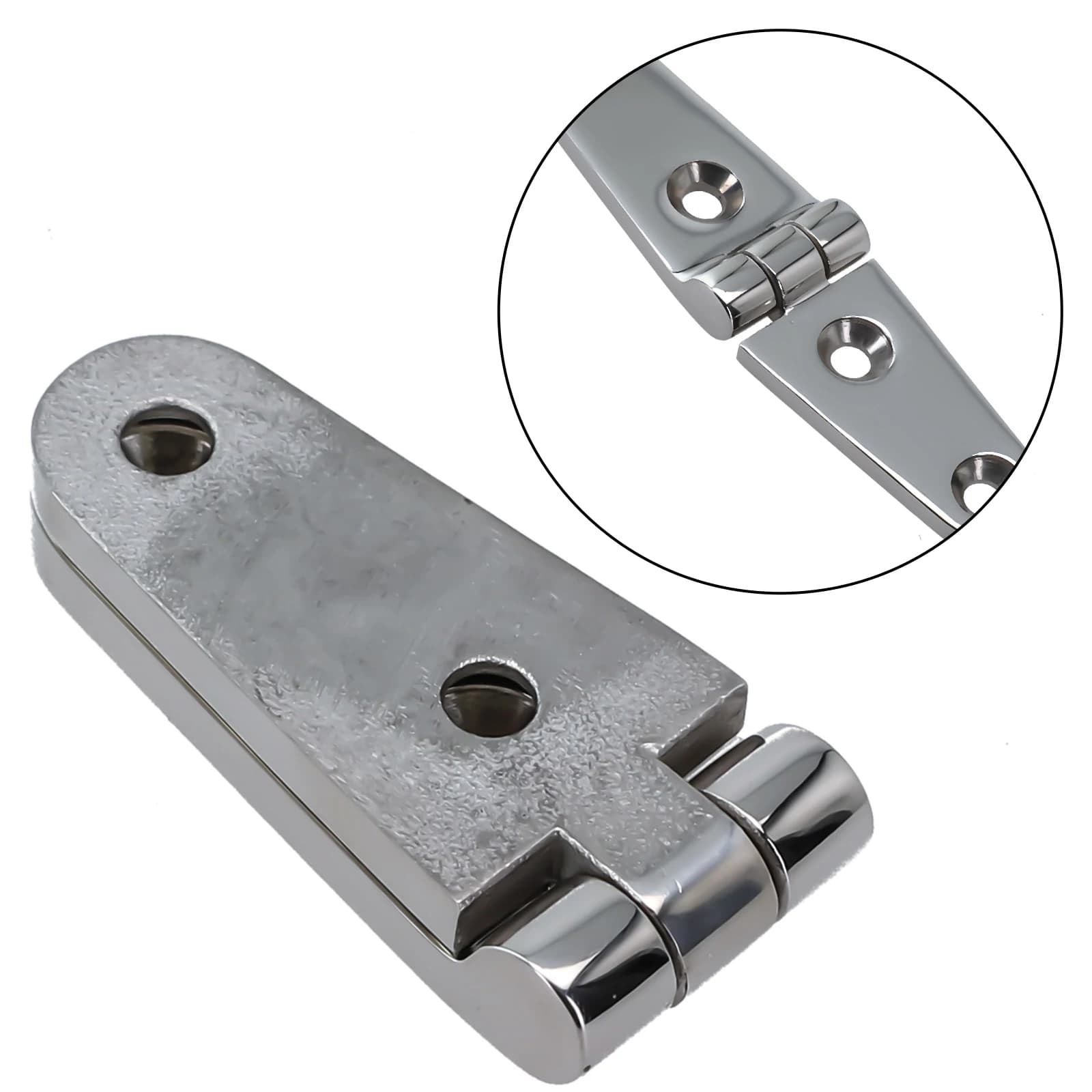 Grade 316 Stainless Hinge | Heavy-Duty Boat & Hatch Door | Solid Cast Strap Hardware - Thumbnail 3