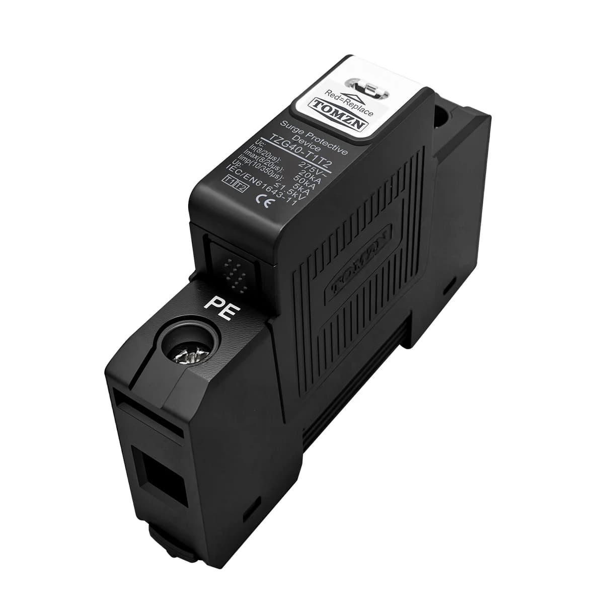 1PCS T1T2 SPD Surge Protective Device Surge Protector TOMZN AC SPD DIN Rail 1P 275V 20-50kA T1 7kA Larger Chip Pluggable - Thumbnail 6