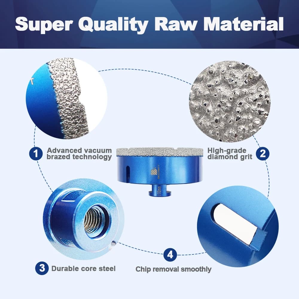Diamond Core Drill Bit | 100-150mm Hole Saw for Porcelain Tile & Granite - Thumbnail 6