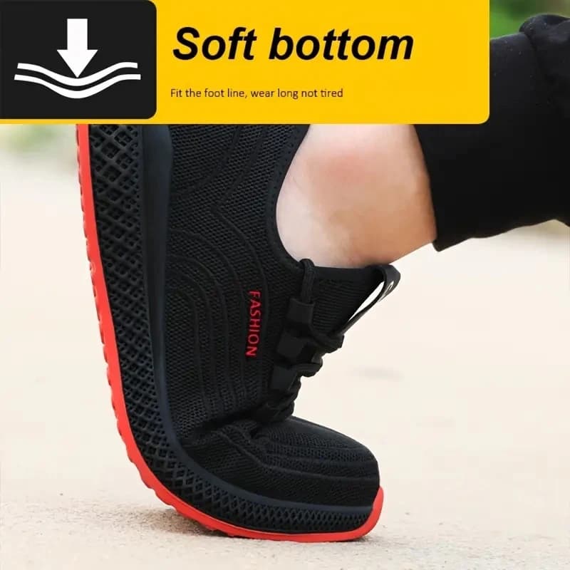 Anti-Smash Safety Shoes | Men's & Women's Breathable Light Work Sneakers | Steel Toe Anti-Stab Protective Footwear - Thumbnail 5
