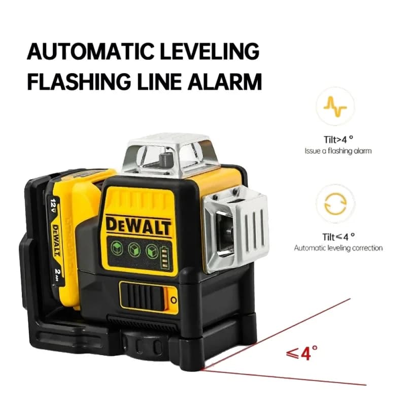 DeWalt DW089LG 3-Sided Laser Level | 360° Green Beam Alignment | 12V Lithium Battery - Thumbnail 2