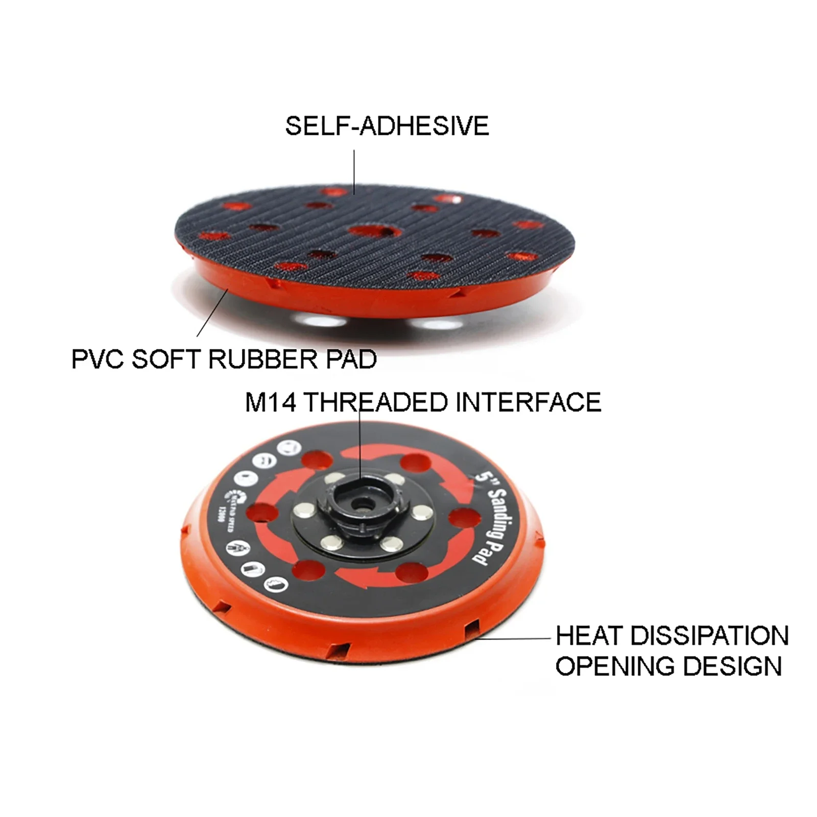 6-Hole DA Polisher Backing Plate | 5 & 6 Self-Adhesive Sanding Discs | Premium Grade - Thumbnail 2