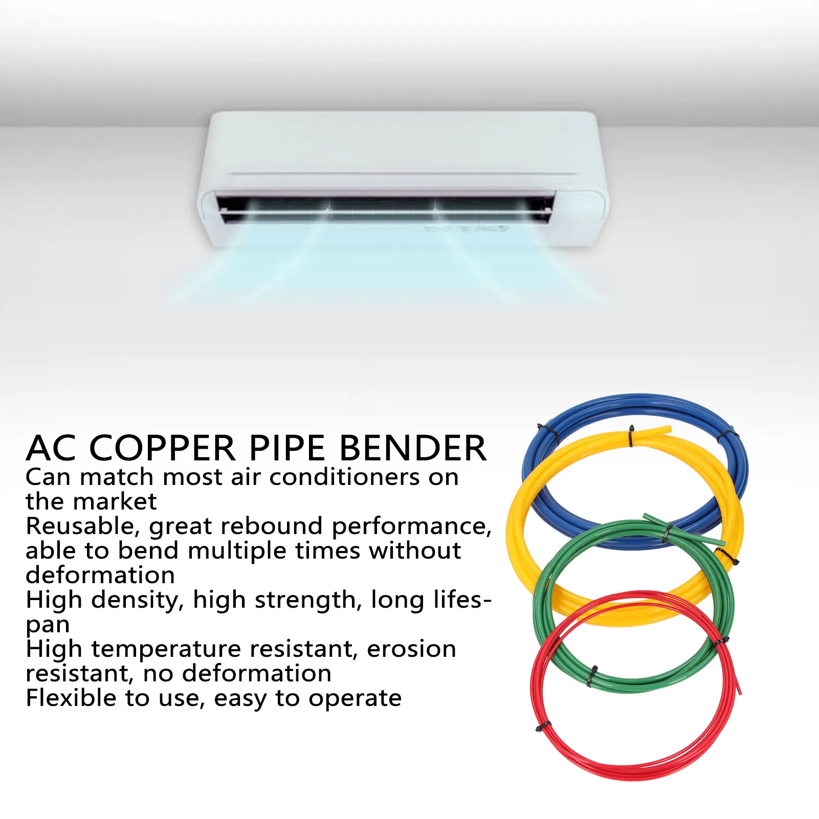 Copper Tube Bender Kit | 4-Piece Set for 1/4 to 5/8 HVAC Lines | 13ft PE Plastic - Thumbnail 4