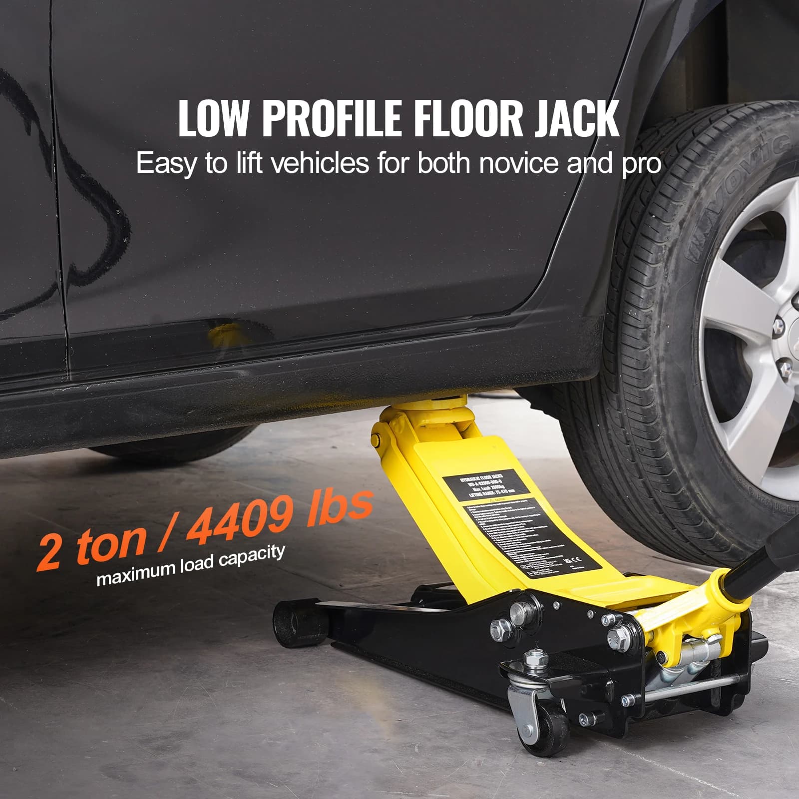 2-Ton Low Profile Floor Jack | Heavy-Duty Hydraulic Lift | Quick-Rise Dual Piston Pump - Thumbnail 2