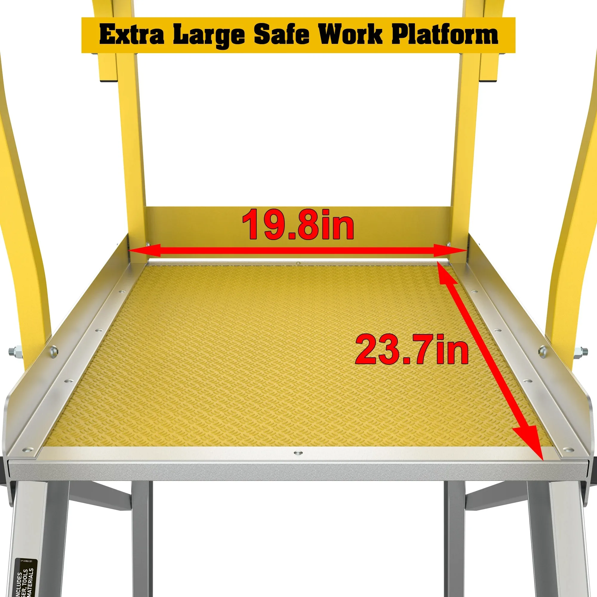 Rolling Platform Ladder | Mobile Work Platform | 170 kg Non-Slip Warehouse Ladder - Thumbnail 4