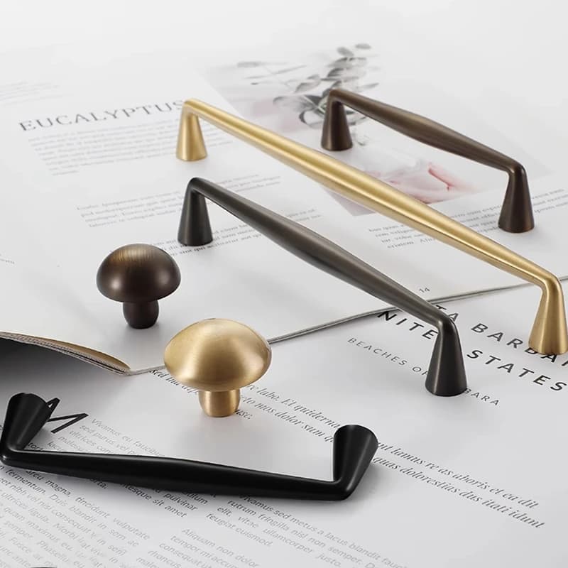 Brass Wardrobe Handles | Pure Solid Brass Vintage Style | Light Luxury Furniture Pulls - Thumbnail 3