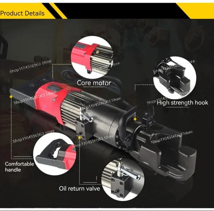 Portable Rebar Bender | Electric Steel Bar Bending Machine for 4-22mm Construction Rods - Thumbnail 4