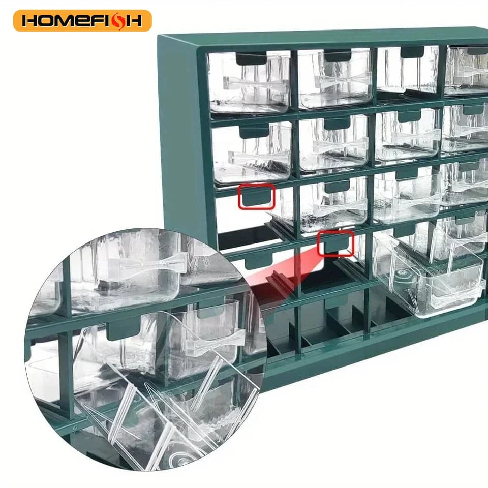 Wall-Mounted Parts Storage Box | 25 Multi-Grid Drawer Organizer | Electronic Components & Screw Case - Thumbnail 6