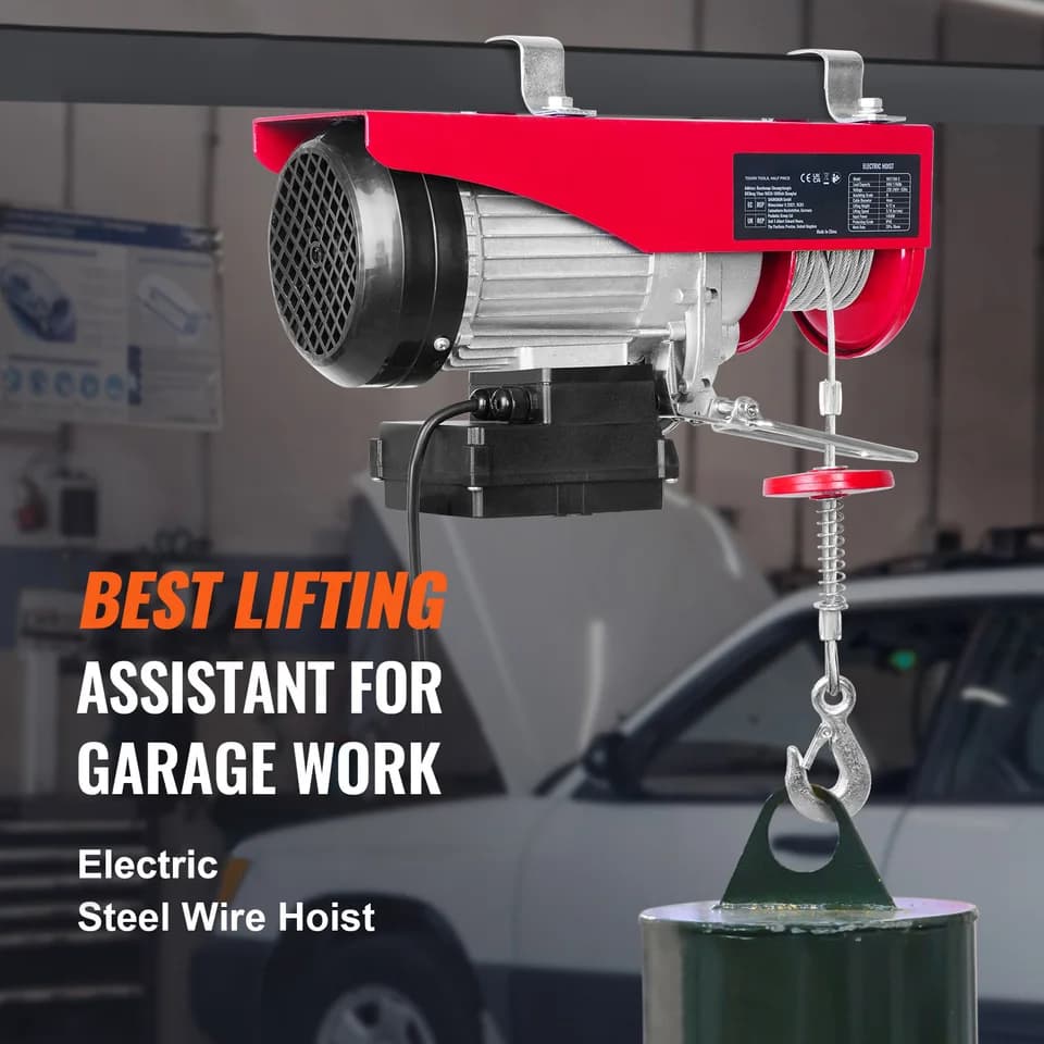 Engine Crane Hoist | 1000kg Lifting Capacity | Garage Shop Cable Winch - Thumbnail 2