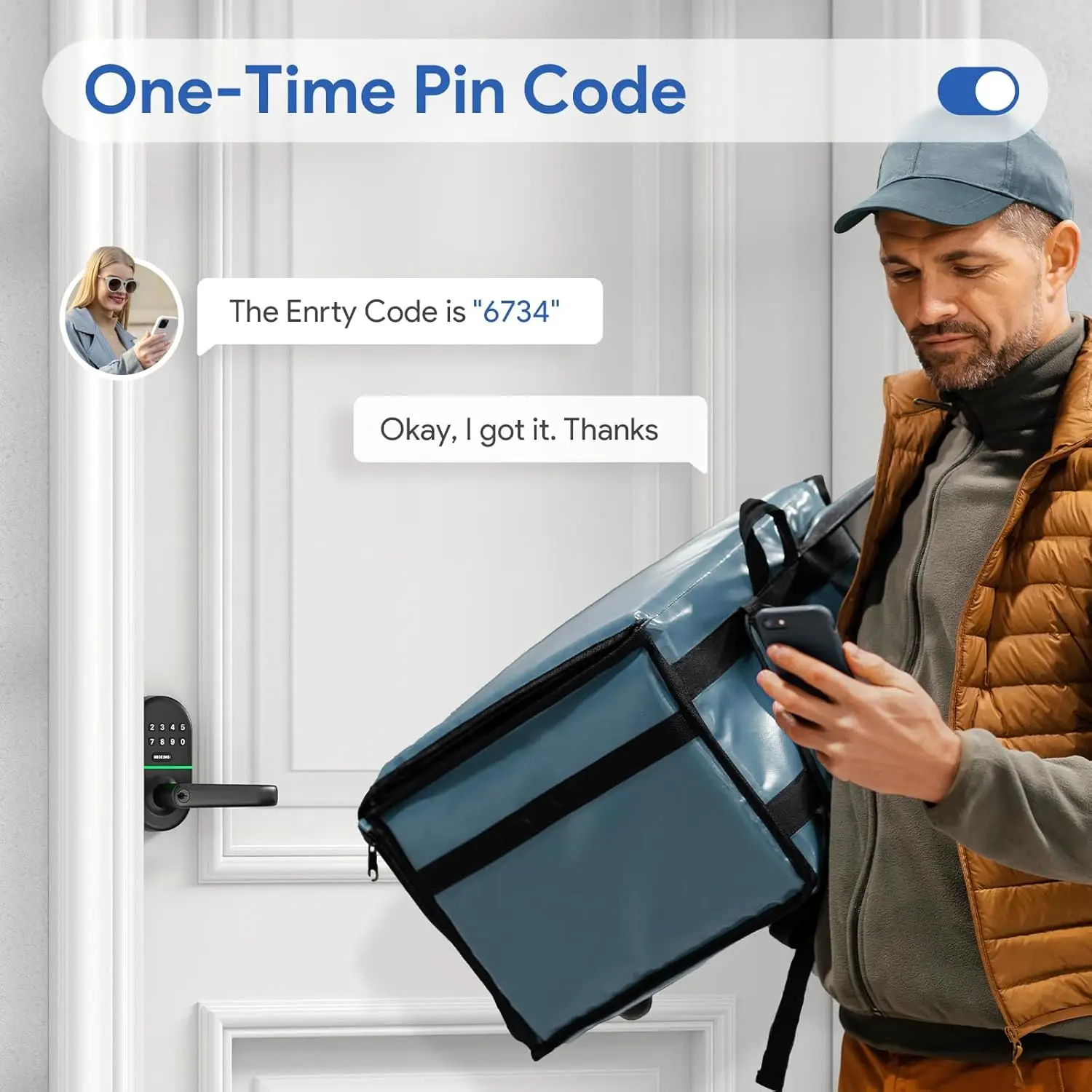 Keypad Door Lock | Backlit Entry & Auto-Lock | Easy Installation Home Security - Thumbnail 3