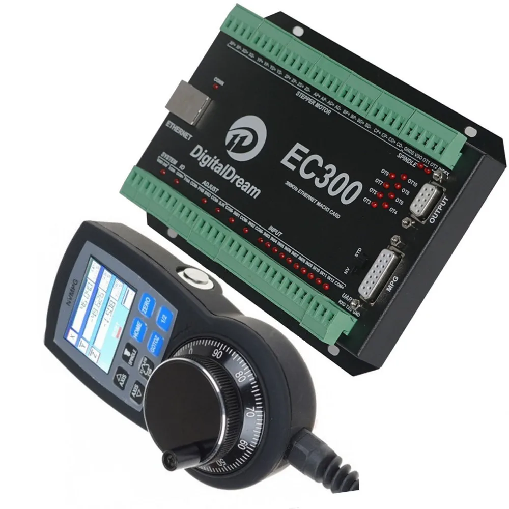 CNC Router Control System | 5/6-Axis Mach3 Ethernet Breakout Board with Handwheel & Display - Thumbnail 4