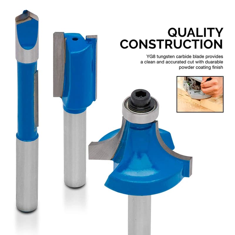 Flush Trim Router Bit | 8mm Shank Straight & V-Type Cutter | CNC Woodworking - Thumbnail 2