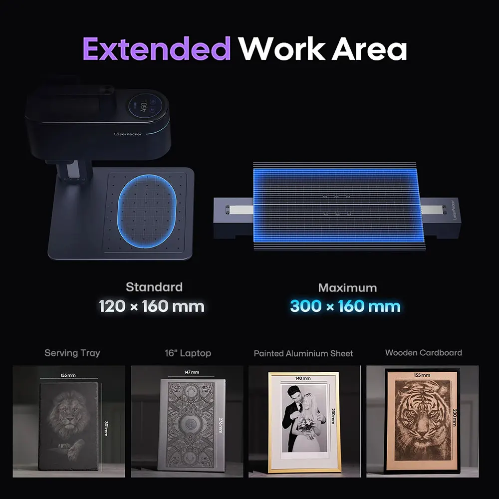 LASERPECKER 4 LP4 Laser Engraving Machine for All Material Dual Light Laser Engraver Portable for Metal Wood Plastic Carving - Thumbnail 3