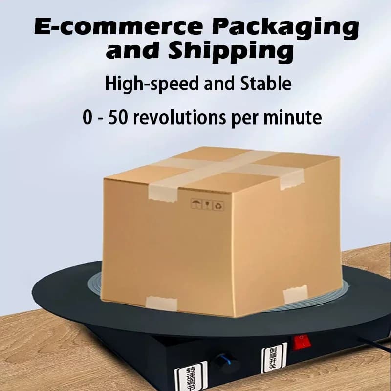 Electric Pallet Wrapping Machine | 200kg Capacity | Rotary Turntable & Carton Sealer - Thumbnail 3