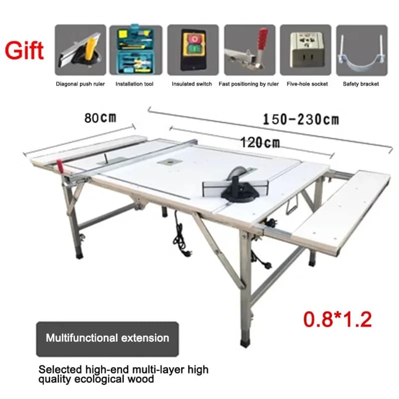 Folding Workbench | 4-in-1 Portable Table Saw | 1.2x0.8M Telescoping Workstation - Thumbnail 3