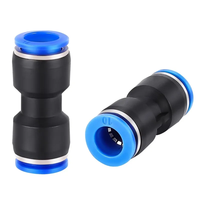 Pneumatic Quick-Connect Fittings Kit | 5-Piece Set | 4-12mm Push-to-Connect Hose Adapters - Thumbnail 5