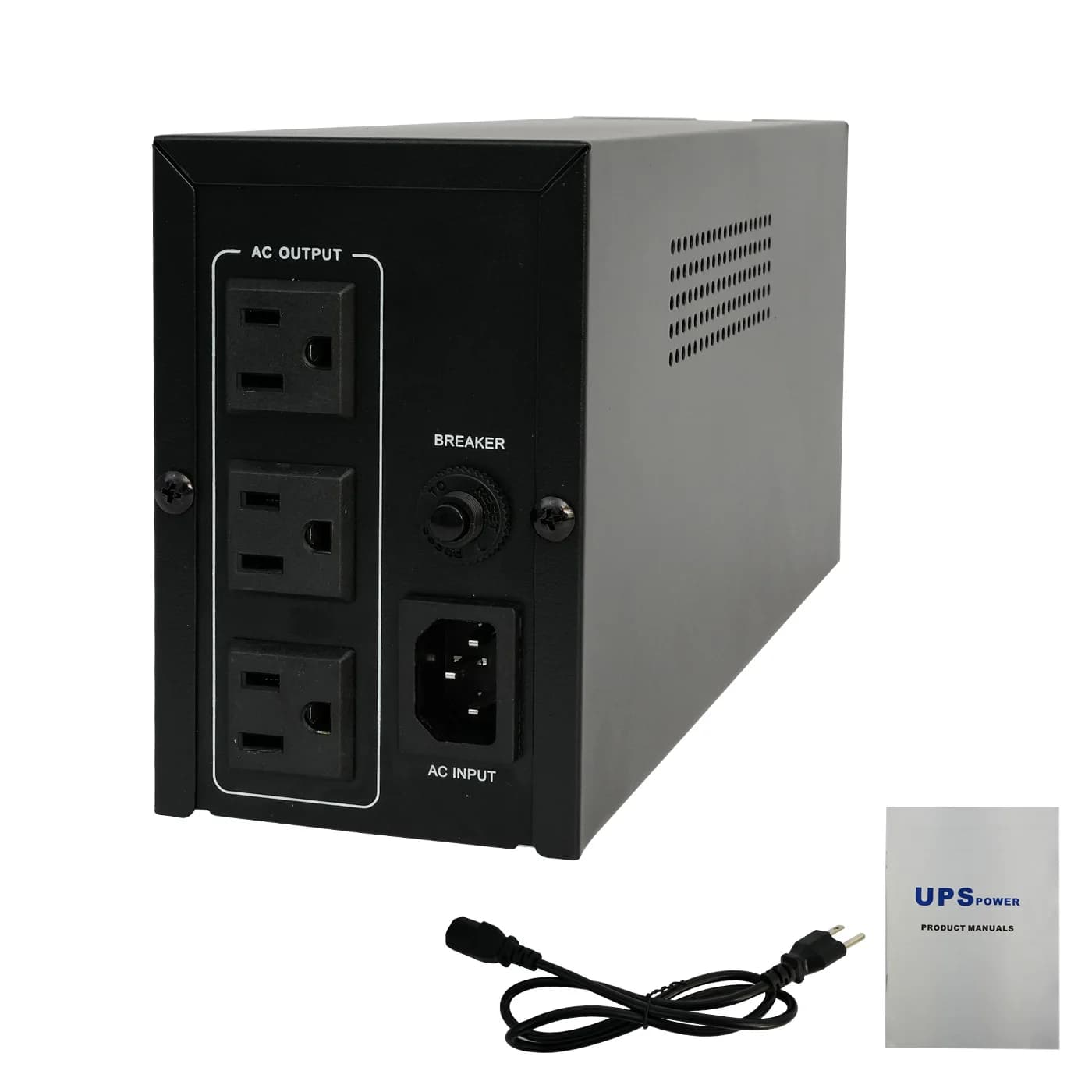 1000VA/600W 120V UPS Power Supply Battery Standby Power with 3 Outlets and LCD Display Surge Protector for Home and Office - Thumbnail 5