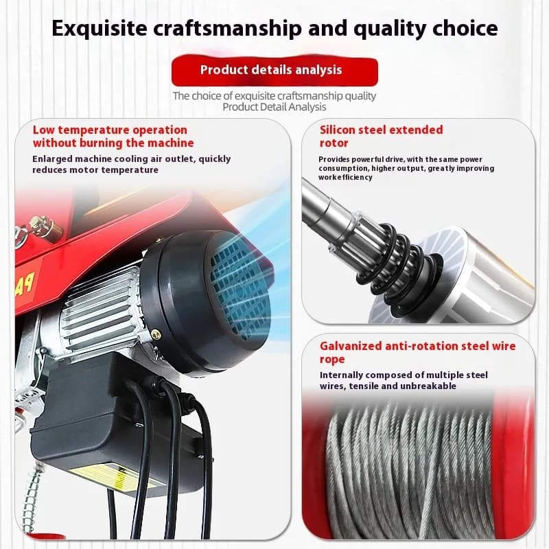 300kg Electric Hoist | 220V Heavy-Duty Winch for Garage & Warehouse Lifting - Thumbnail 2