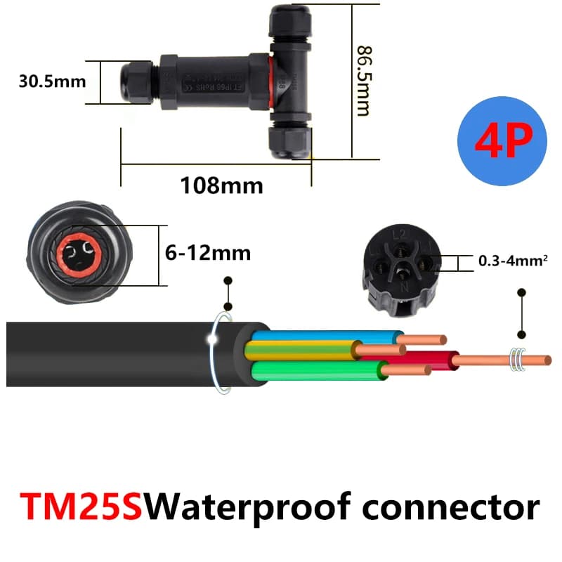 Waterproof Wire Connectors | IP68 Rated | 2-5 Pin I/Y/T-Type for LED & Electrical Systems - Thumbnail 5